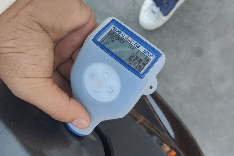 漆膜儀貼了車衣之后的數(shù)值