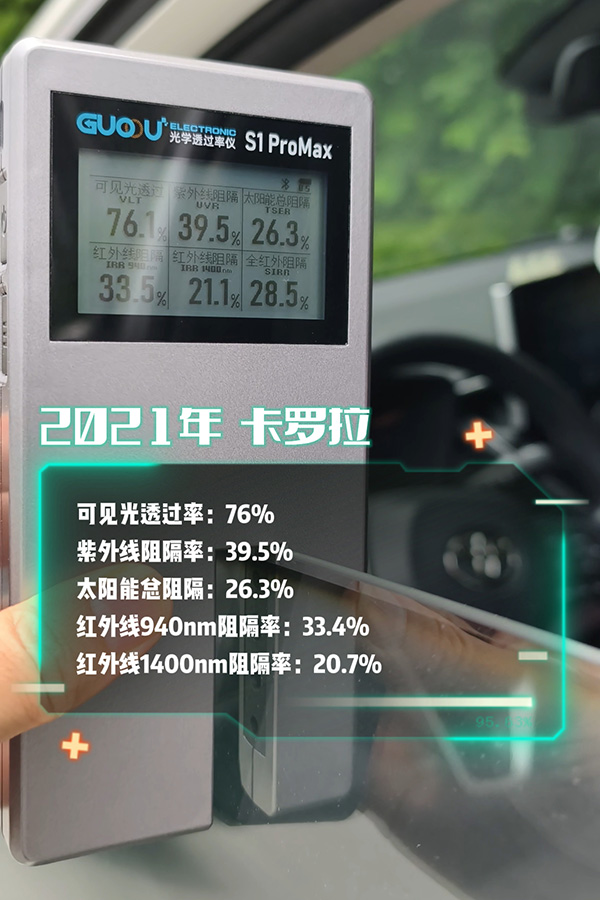 貼上4S店送的窗膜后4年的隔熱數據